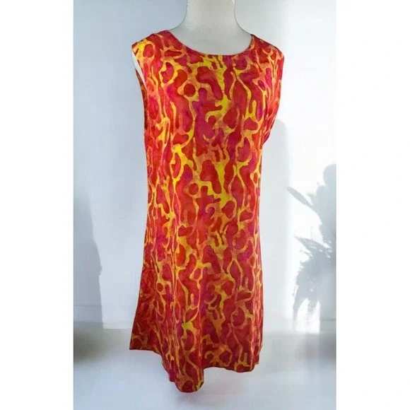Bali Batiks Hand Painted Resort Wear Sleeveless Dress Bali Beachy Plus Size 1X - Picture 14 of 14